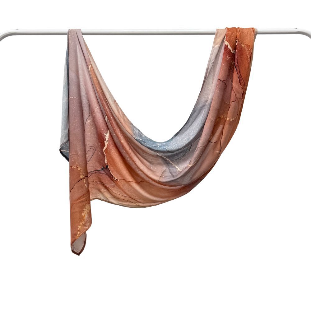 Modal cotton Jersey headscarf marble pattern digital print scarf ethnic Muslim shawl headscarf