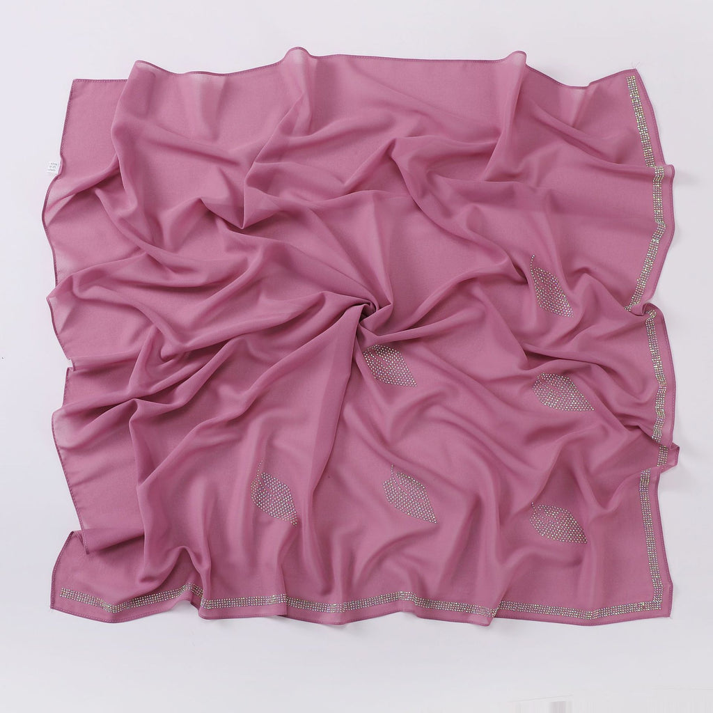 New Pearl Chiffon High Quality Middle East Hot Diamond Square Scarf 90 × 90cm Headscarf