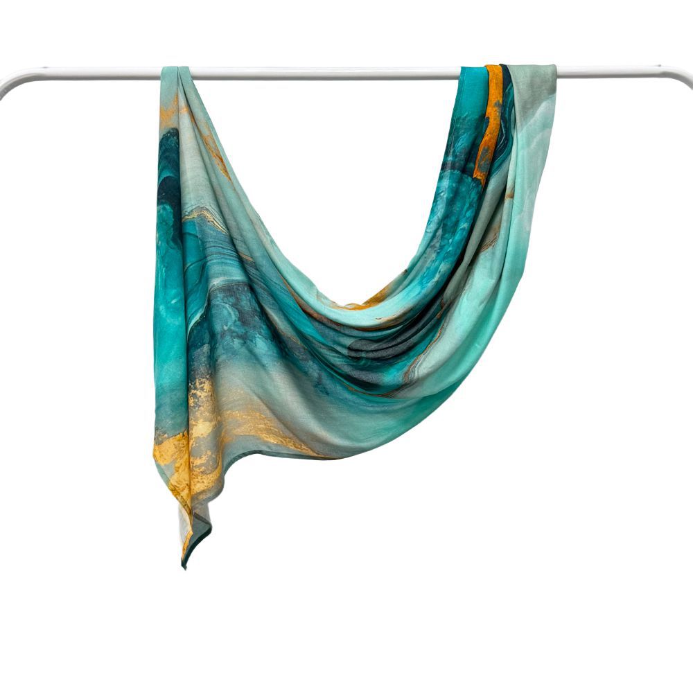 Modal cotton Jersey headscarf marble pattern digital print scarf ethnic Muslim shawl headscarf