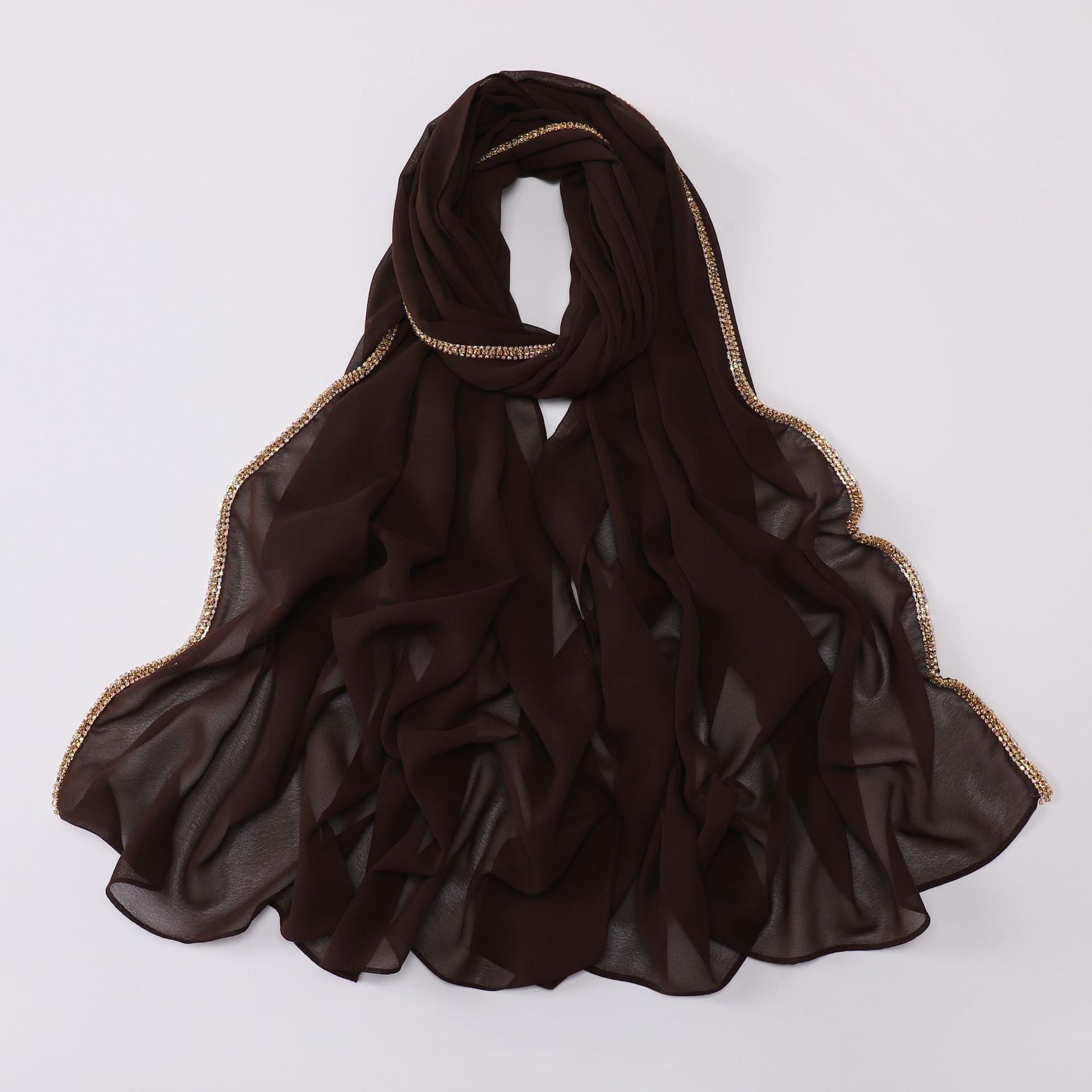 New copper bottom bright diamond chiffon scarf yarn Middle East Africa headscarf Malay headscarf