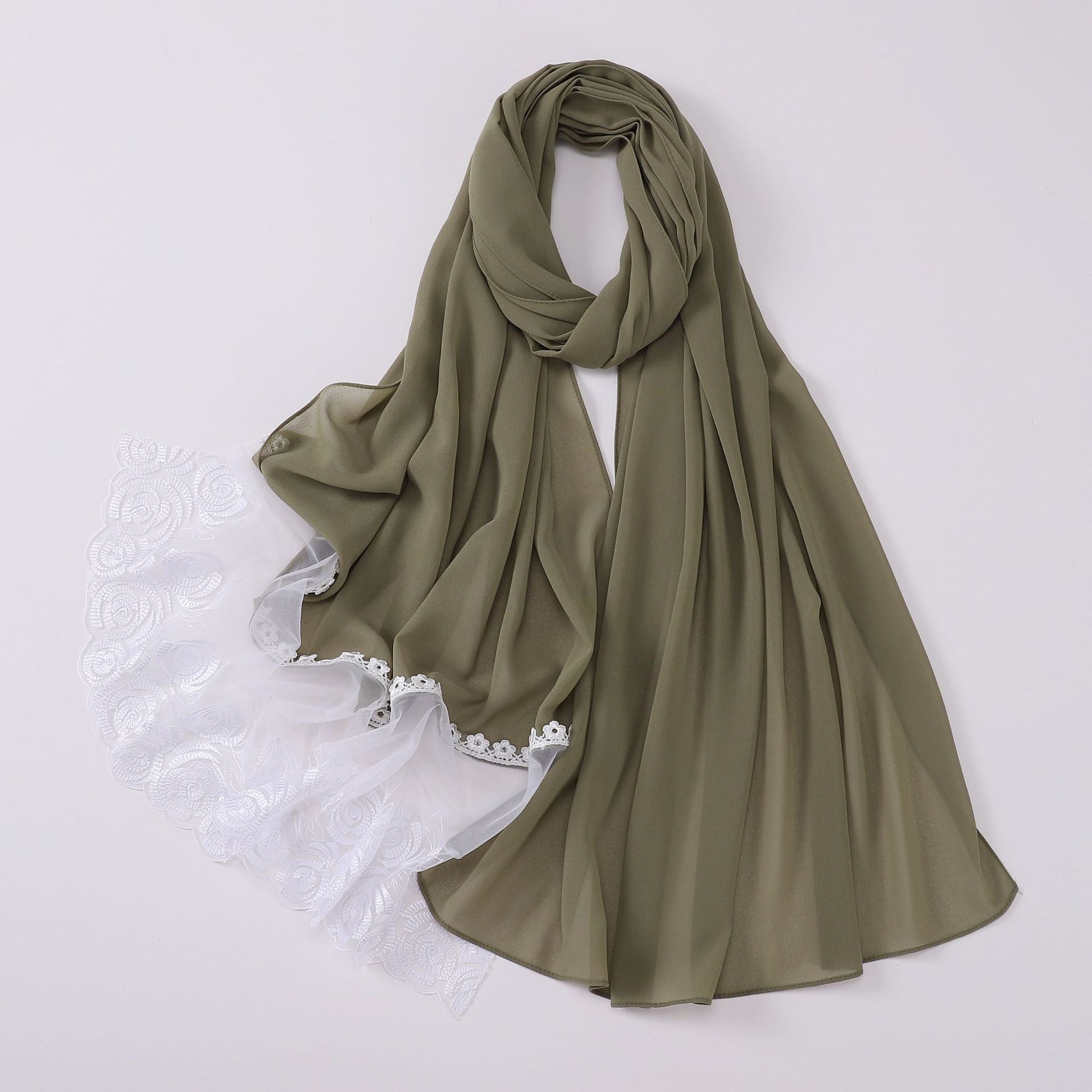 New chiffon rose lace long scarf  scarf Middle East African headscarf hijab