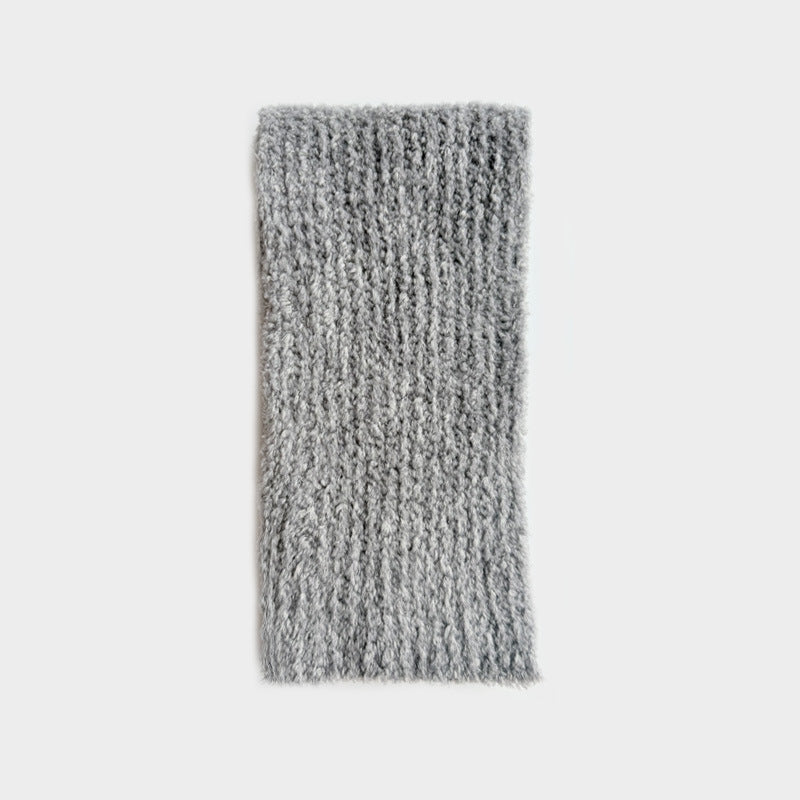 25% wool blended Korean curly hair knitted scarf women's autumn and winter soft atmosphere wool scarf ins