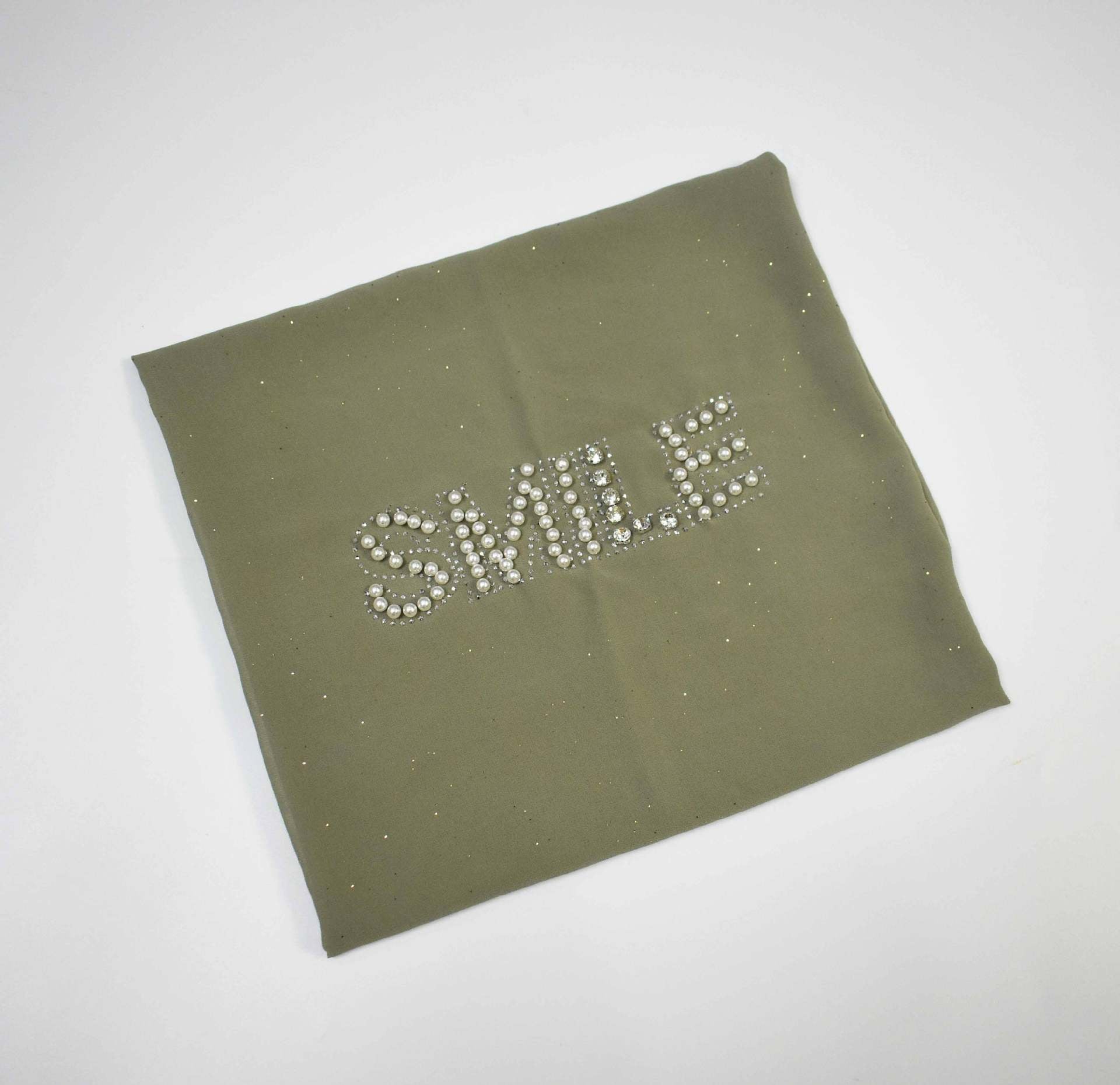 Can sprinkle gold pearl chiffon scarf hot diamond bead fixed diamond hijab