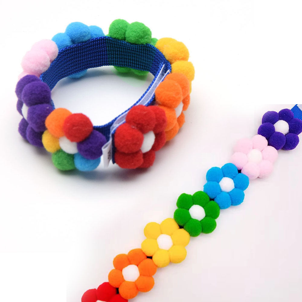 Rainbow Pet Collar Big Dog Neck Circle Shiba Inu Adjustable Hairball Collar Cat Scarf