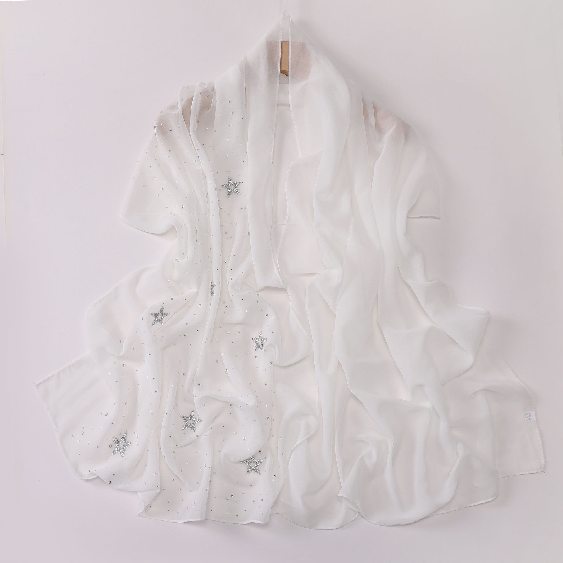 New chiffon half-width Gypsy star pentagram hot diamond long scarf, yarn scarf, Middle East Malay headscarf