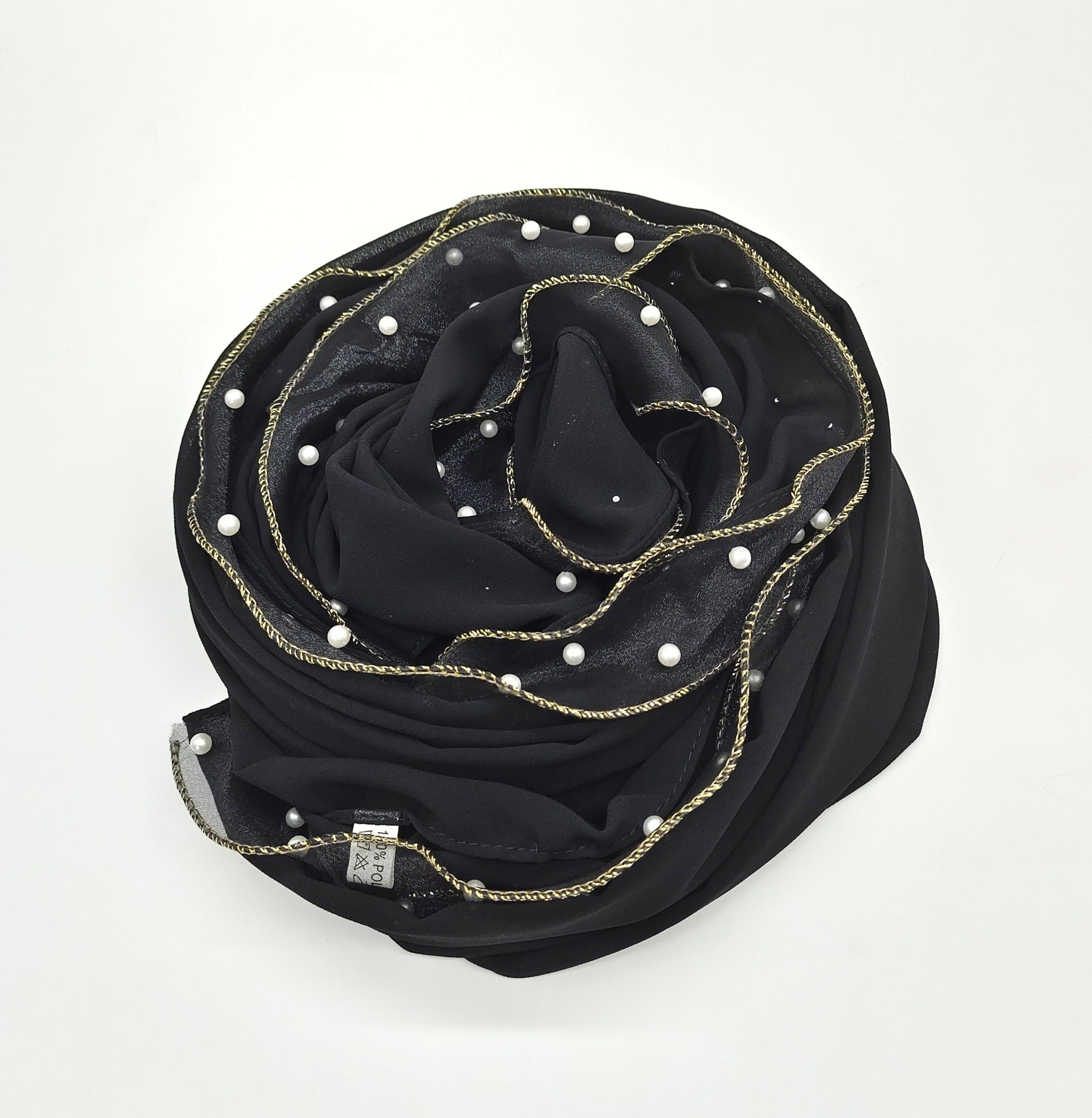 New solid color pearl chiffon bright pearl scarf bubble Hijab Malaysia Indonesia headscarf