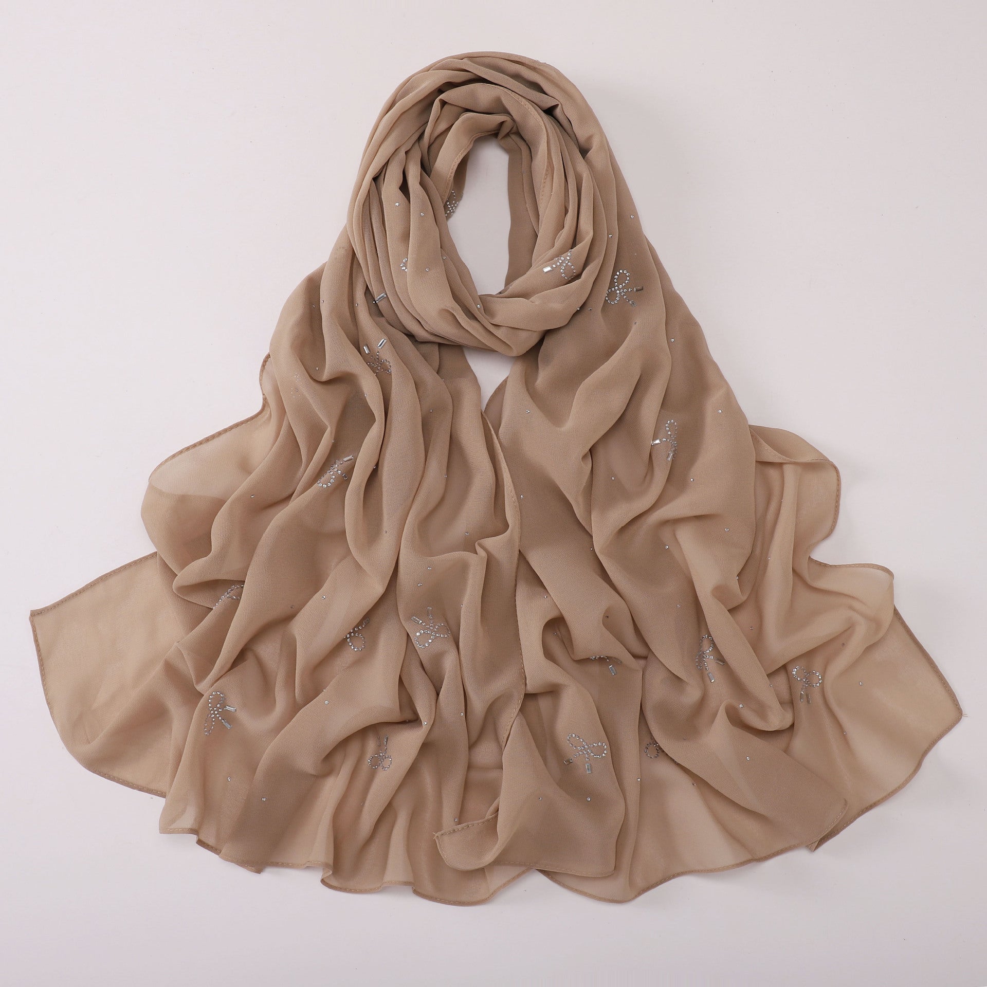 New Pearl Chiffon Muslim Hot Diamond Long Middle East Headscarf