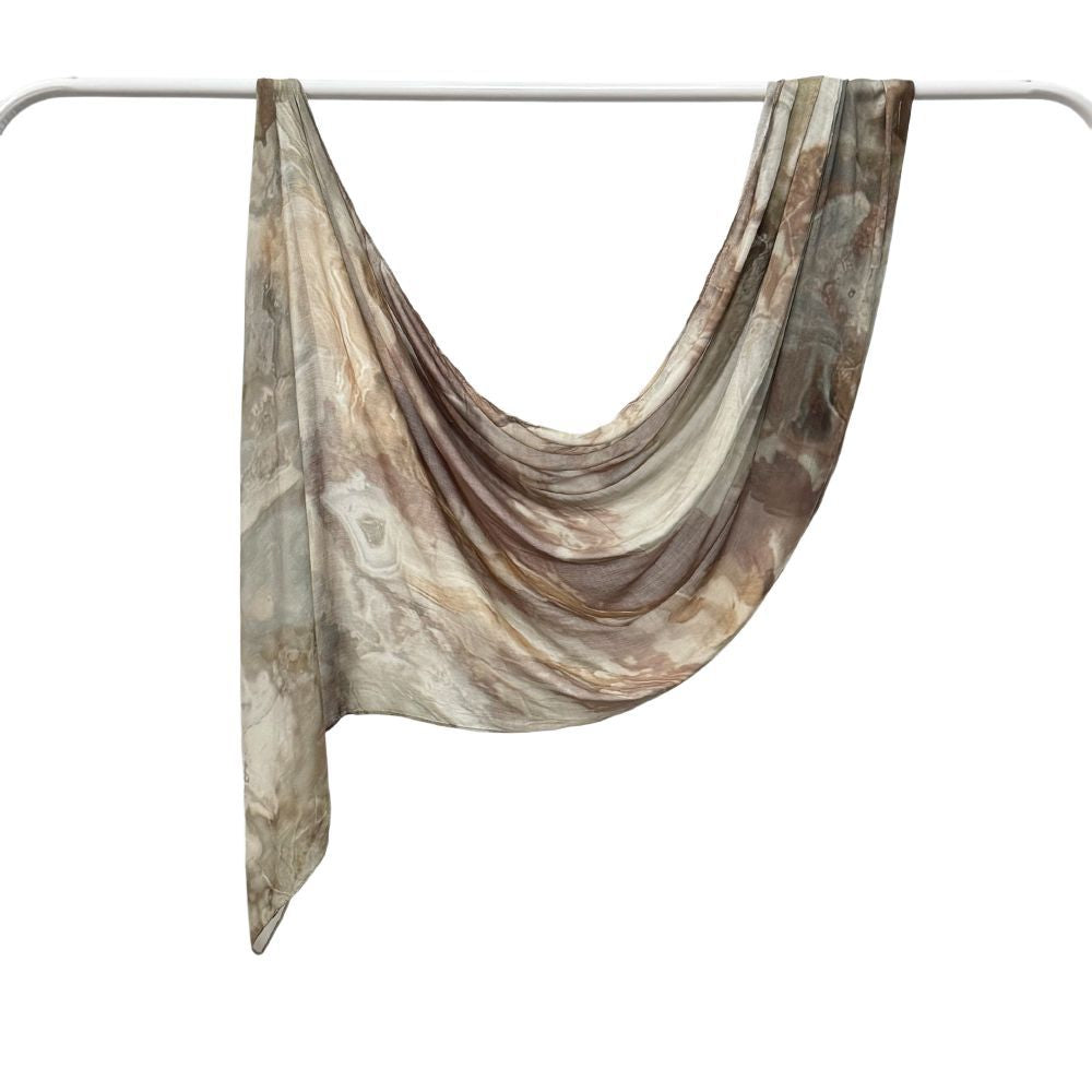 Modal cotton Jersey headscarf marble pattern digital print scarf ethnic Muslim shawl headscarf