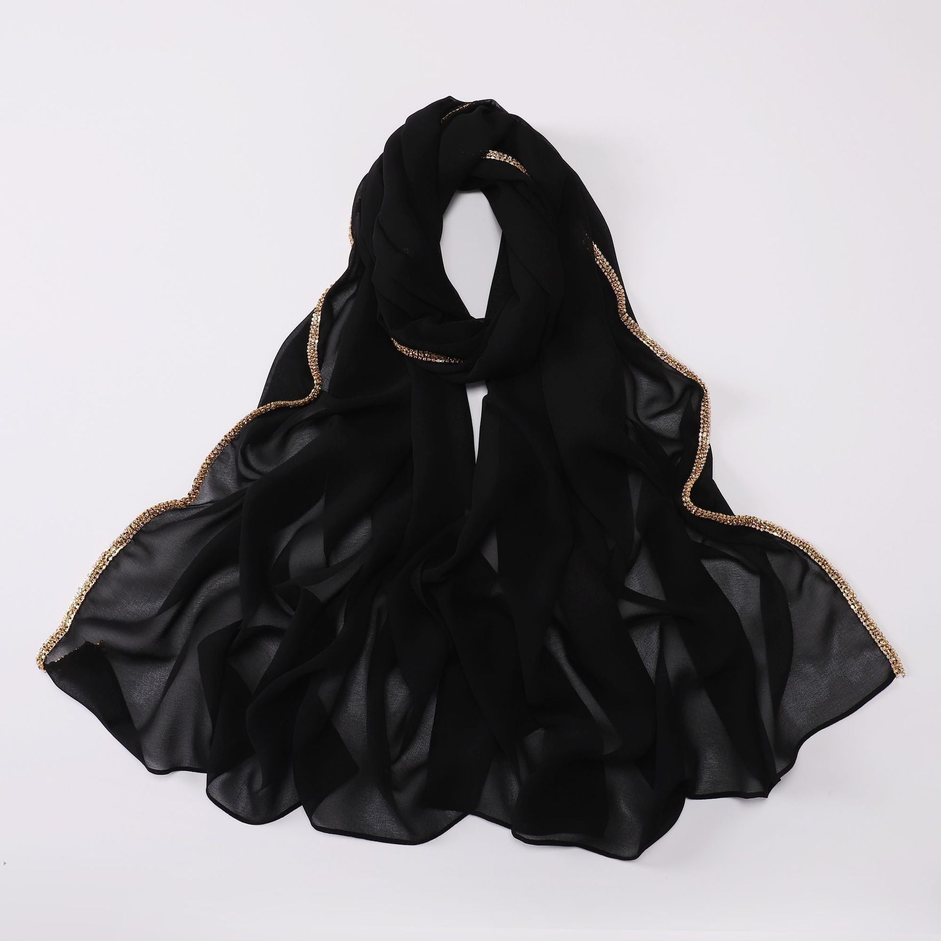 New copper bottom bright diamond chiffon scarf yarn Middle East Africa headscarf Malay headscarf