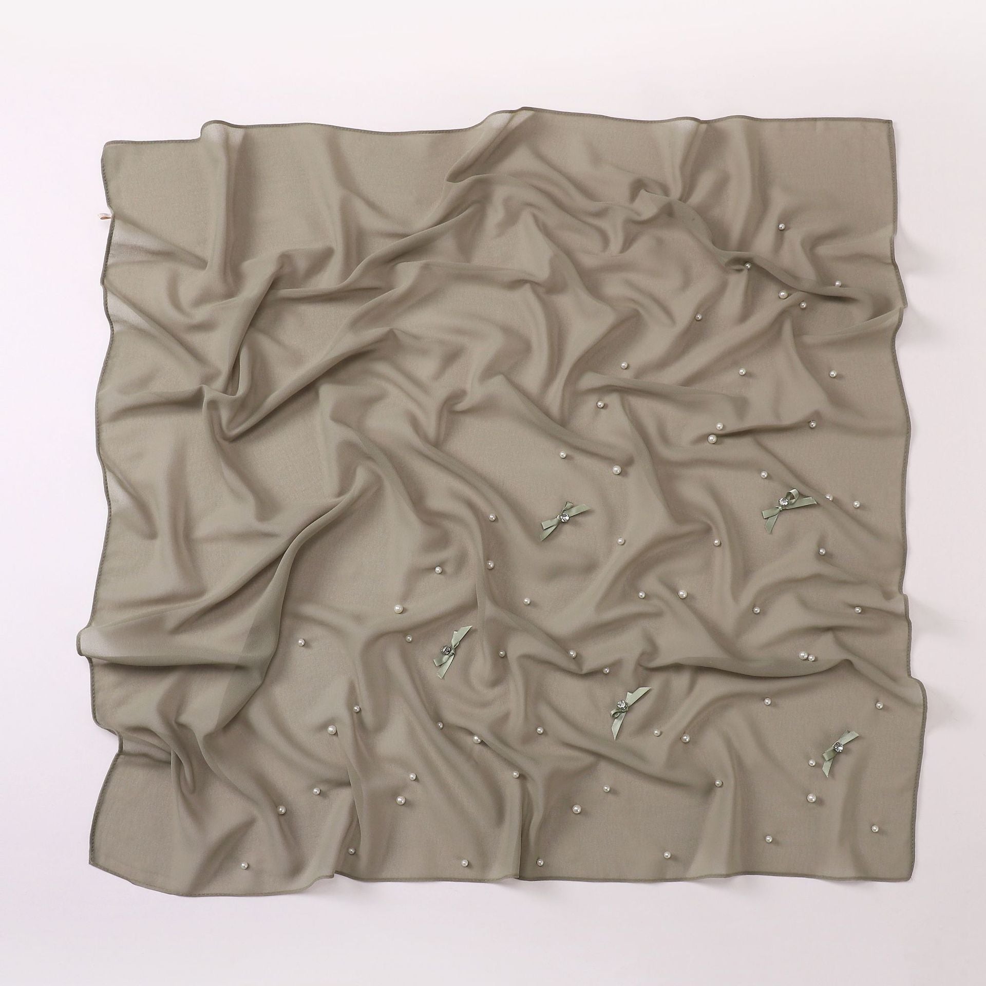 Gypsy beads handmade bow pearl snow square scarf yarn Middle East headscarf