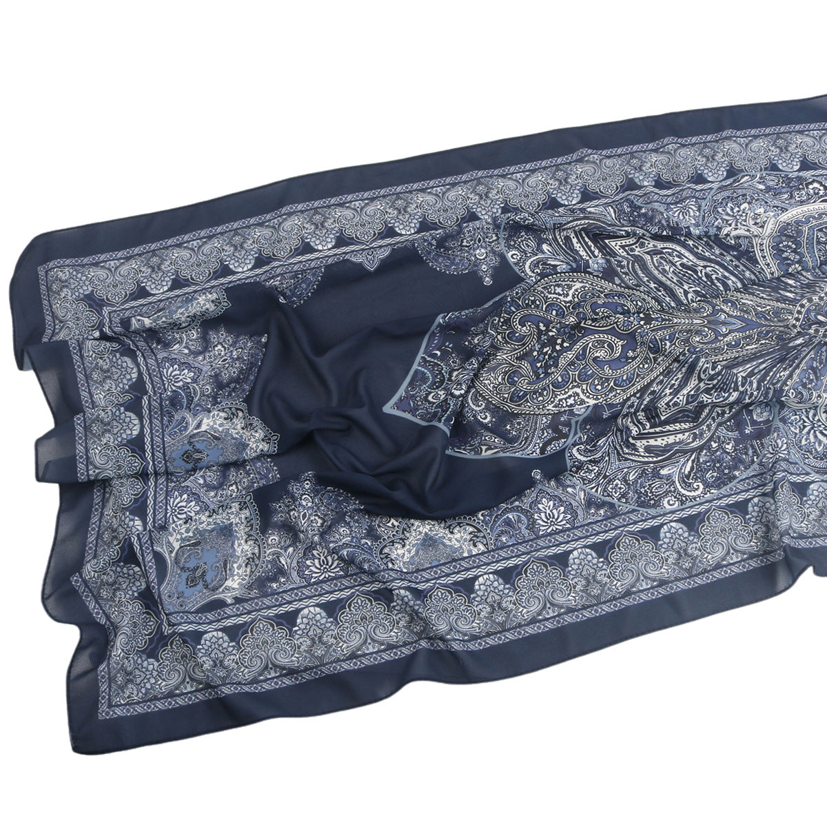 Malaysian Printed Chiffon Scarf Bohemian Fashion Simple Spring and Summer Sunscreen Scarf Shawl