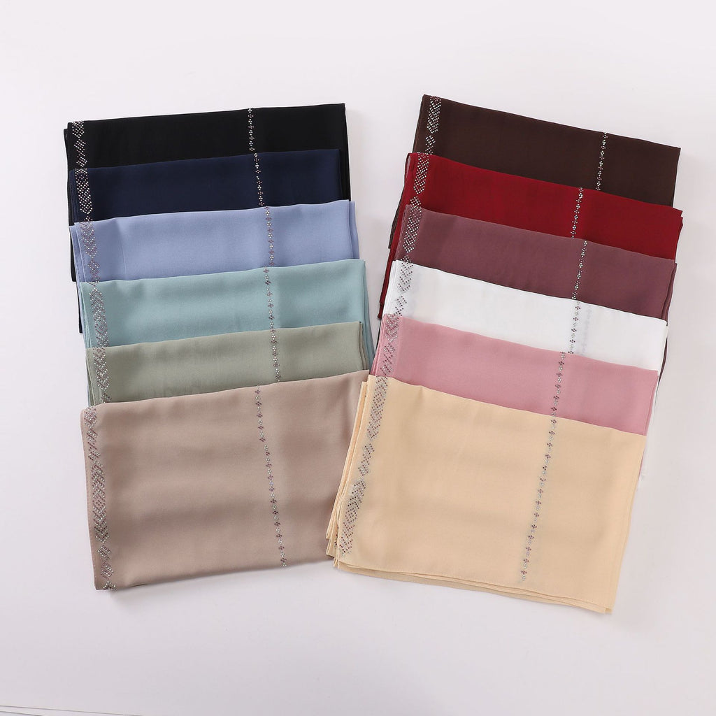 New pearl chiffon long towel, line hot diamond yarn, Middle East and Africa headscarf hijab