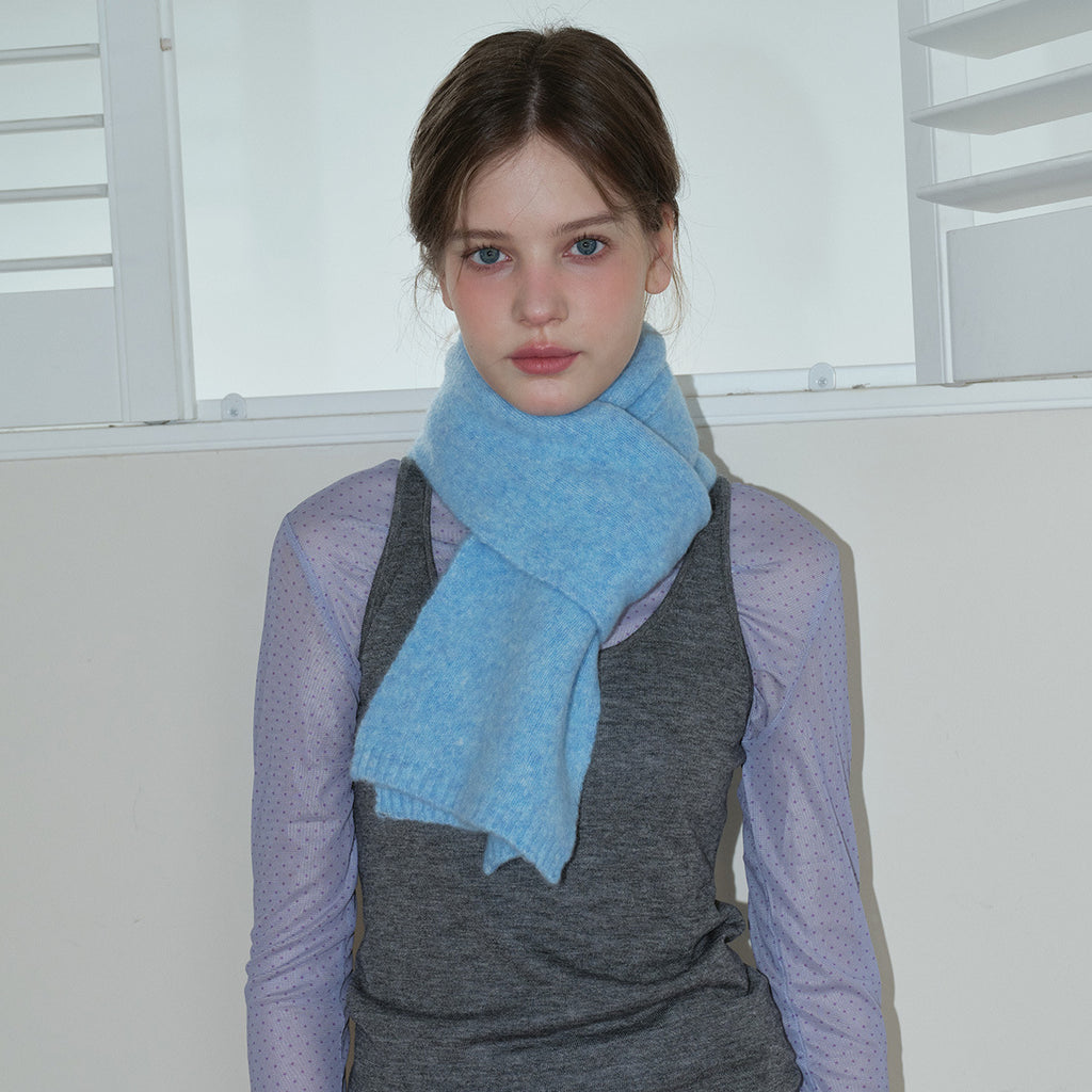 35% wool clip flower solid color knitted scarf women's winter Korean girl atmosphere soft wool scarf