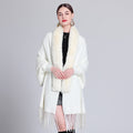 Autumn and winter new shawl fur collar imitation mink velvet knitted fringed sleeved cheongsam shawl with cape jacket women