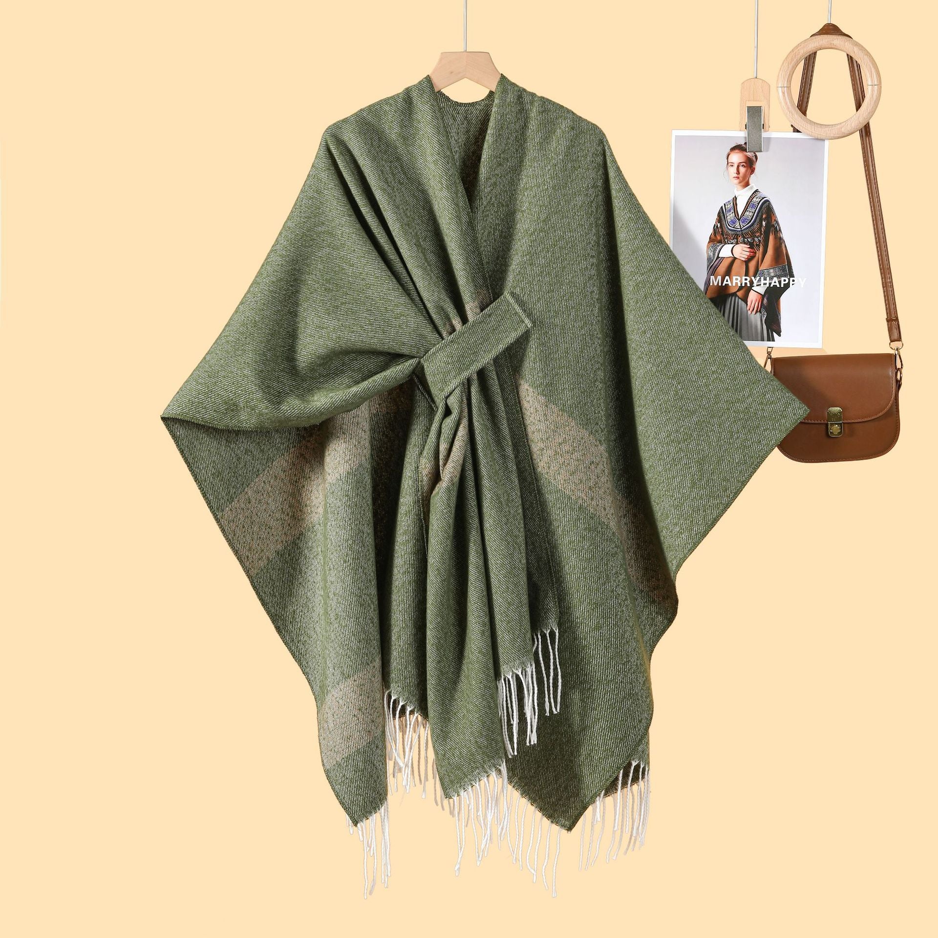 Ladies Shawl Atmosphere Warm Cloak Cloak Simple Straps