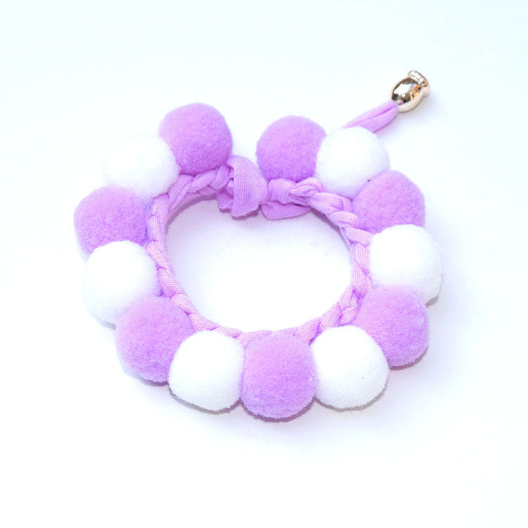 Popular pet supplies hand-woven hairball adjustable Christmas cat dog scarf pet collar