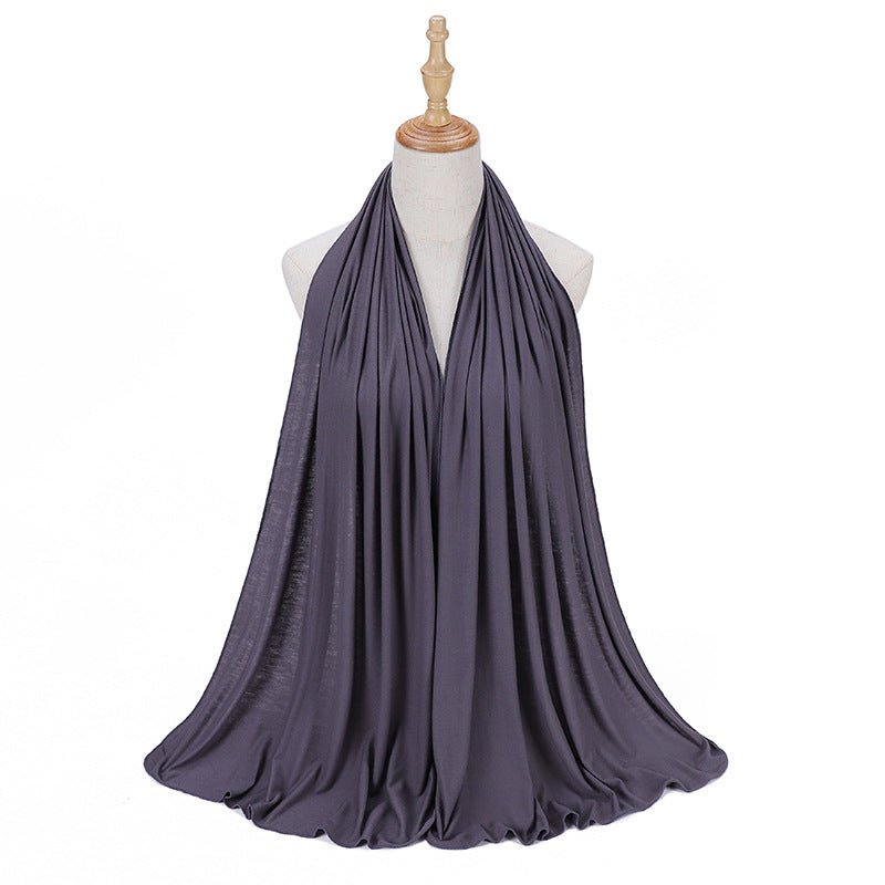 New Solid Color Jersey Hijab Women Plain Color Jesey Scarf Mercerized Cotton Headscarf