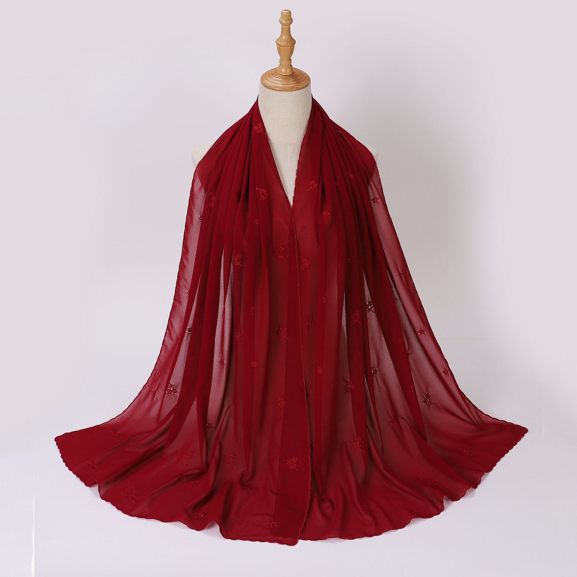 Chiffon embroidered scarf embroidered  Malaysian headscarf Middle East Africa hijab