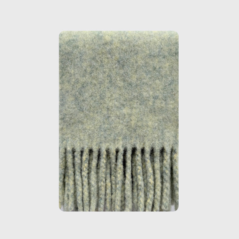 82% Duncan wool clip flower solid color scarf women's winter Korean atmosphere thickened fringed shawl scarf