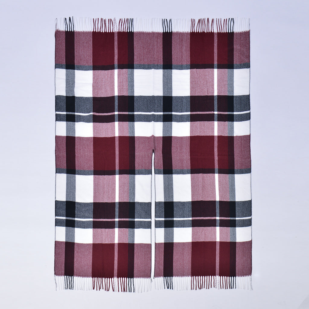 plaid fringed shawl men's and women's autumn and winter classic split-ended large shawl cape hot-selling
