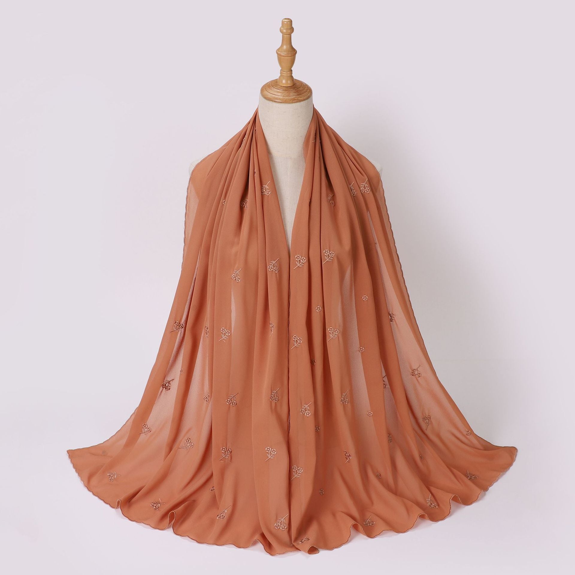 Chiffon embroidered scarf embroidered  Malaysian headscarf Middle East Africa hijab