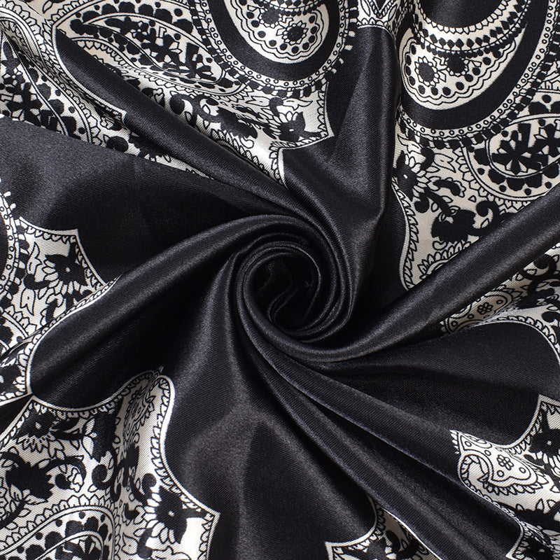 New fashion retro cashew flower pattern 90cm satin women's large square scarf scarf headscarf