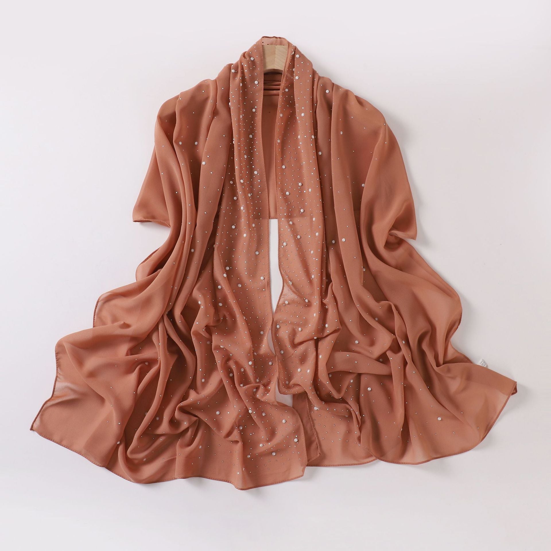 New Pearl Chiffon Ceramic Gypsy Star Diamond Long Towel Yarn Middle East Malay Head Towel hijab