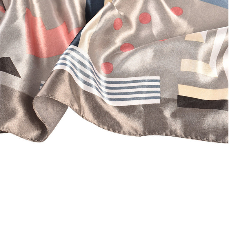 Spring new polka dot pattern printed 90 square silk scarf, fashion scarf
