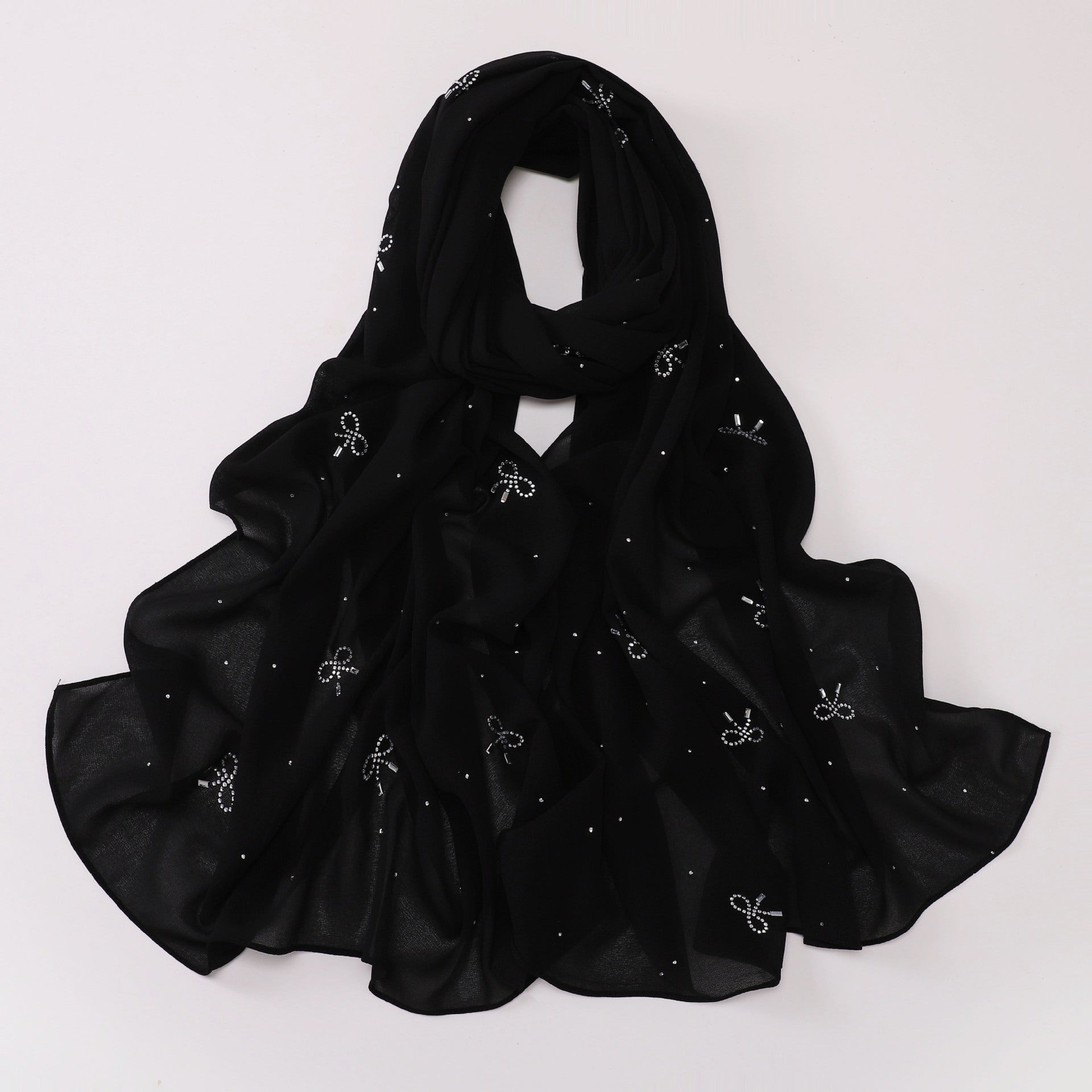 New Pearl Chiffon Muslim Hot Diamond Long Middle East Headscarf