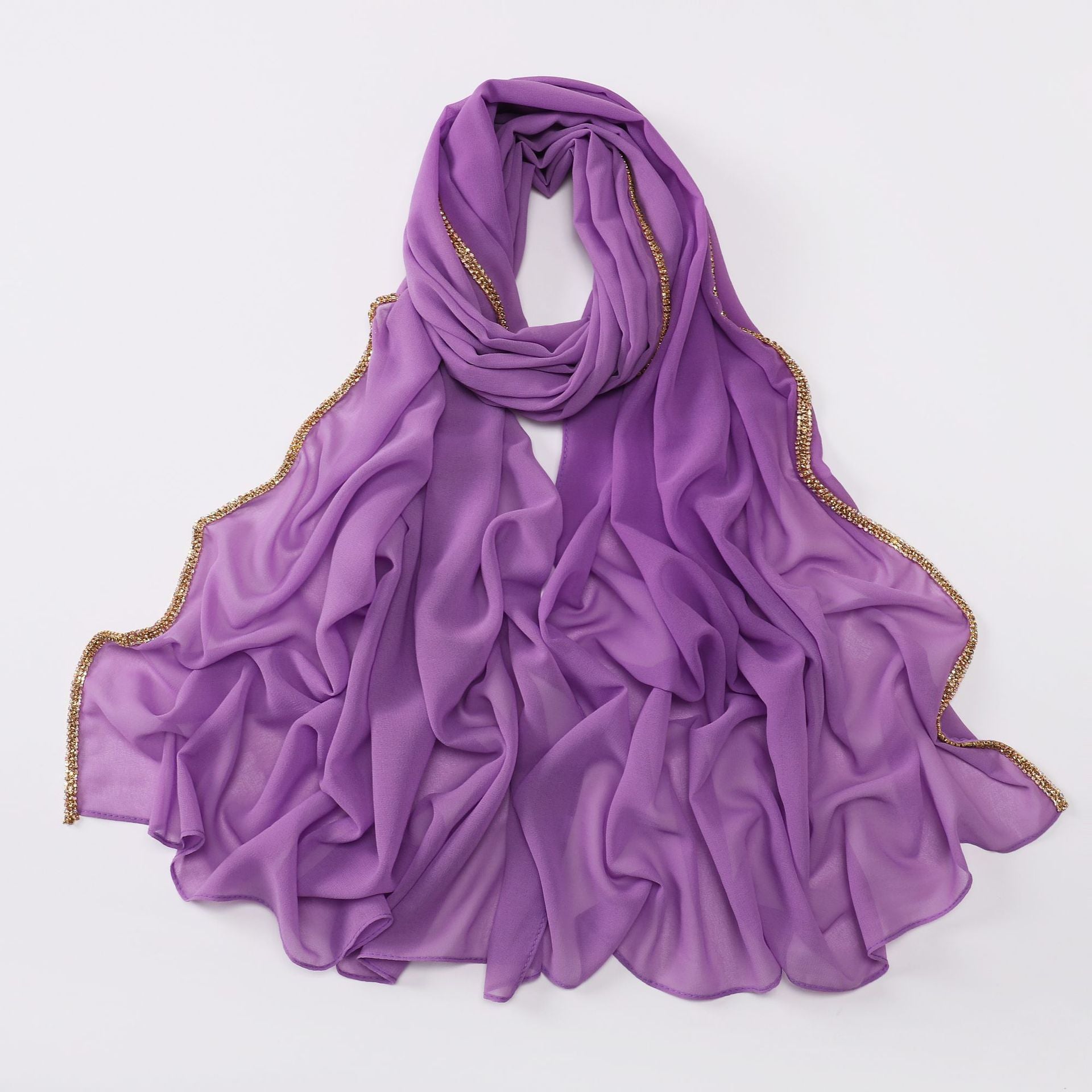 New copper bottom bright diamond chiffon scarf yarn Middle East Africa headscarf Malay headscarf