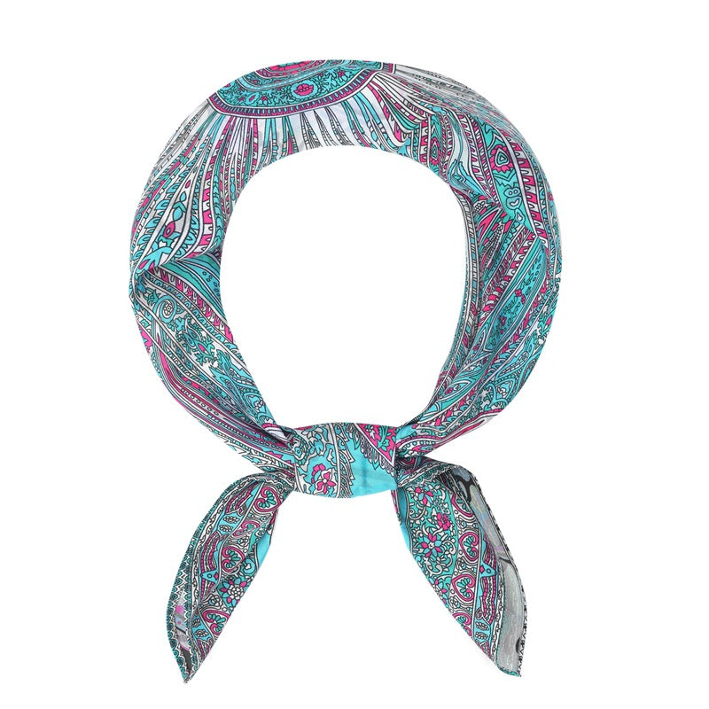 2025 new spring, summer and autumn thin headscarf double-sided printed silk scarf square scarf