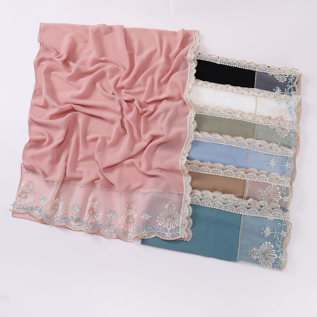 New chiffon color lace L-shaped long scarf  scarf Middle East and Africa headscarf hijab