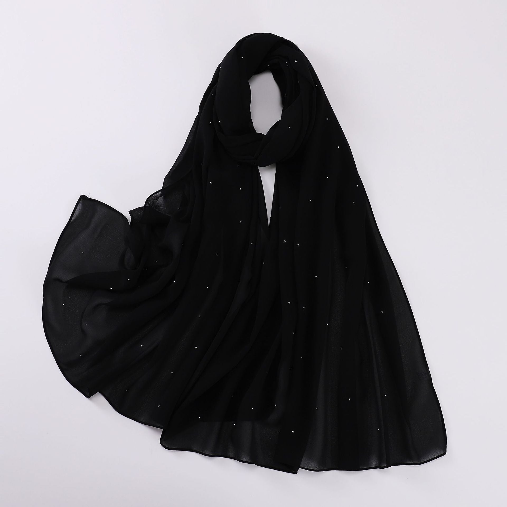 New pearl chiffon, long scarf, gypsy hot diamond, scarf, gauze, Middle Eastern headscarf, hijab in Indonesia.