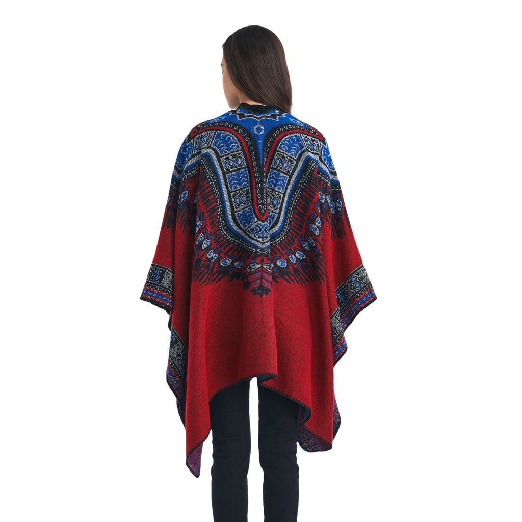 Europe, America, autumn and winter 2025 new women's imitation cashmere ethnic style jacquard red shawl