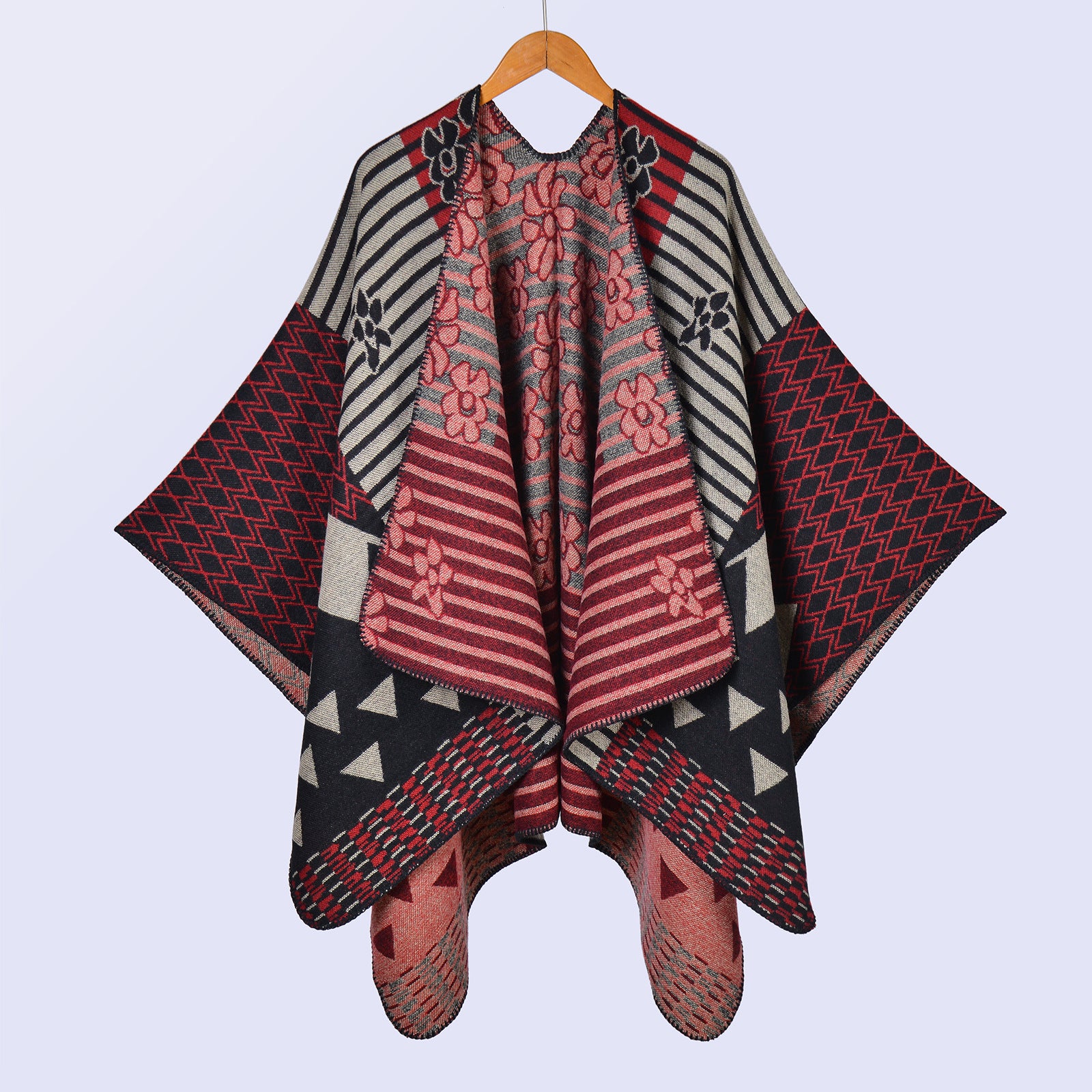 The new women's thermal shawl is simple and fashionable. It is cold-proof and warm when going out in autumn and winter. The outer cape is spot shawl.