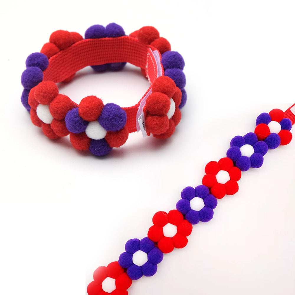 Rainbow Pet Collar Big Dog Neck Circle Shiba Inu Adjustable Hairball Collar Cat Scarf