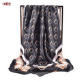 Autumn and winter new scarf saddle buckle accessories printed light luxury silk scarf 90 satin high-end square scarf
