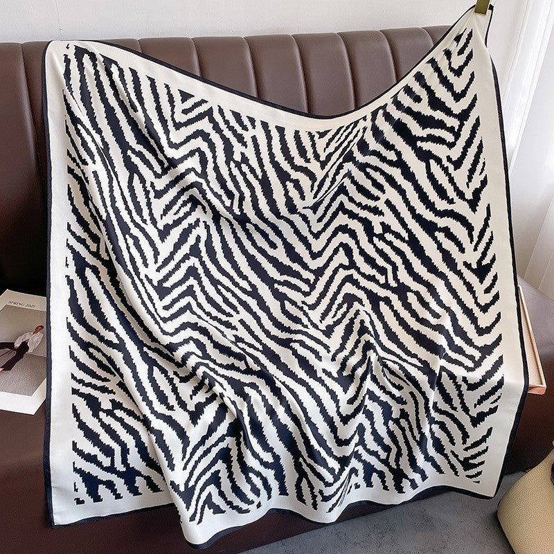 New square scarf, French retro silk scarf, women's twill silk scarf, neck cover, shawl printed scarf, weatherproof