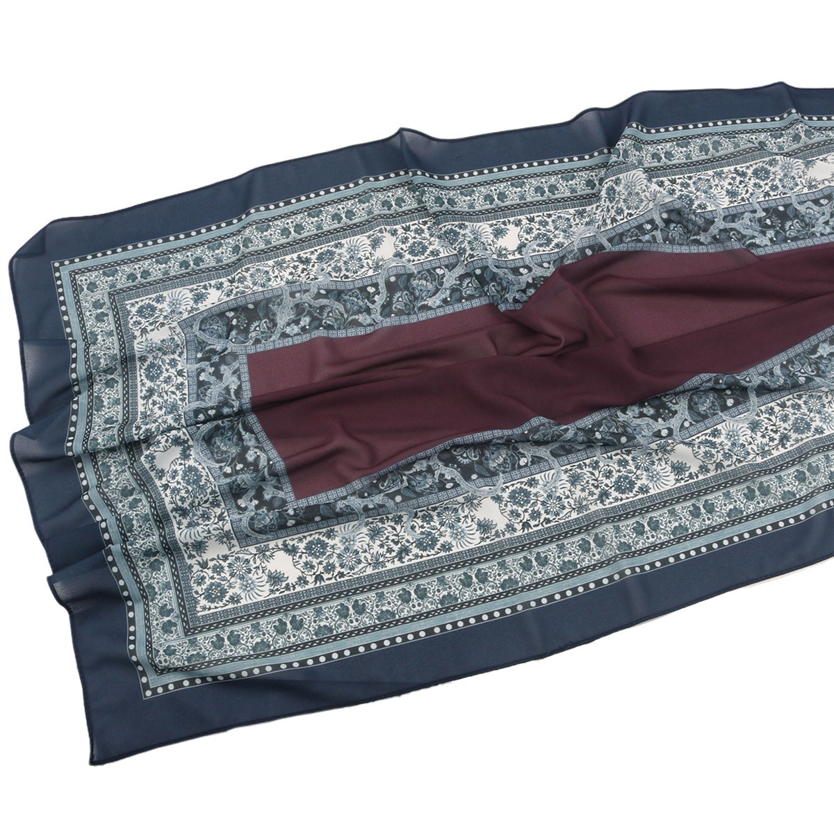 Malaysian Printed Chiffon Scarf Bohemian Fashion Simple Spring and Summer Sunscreen Scarf Shawl