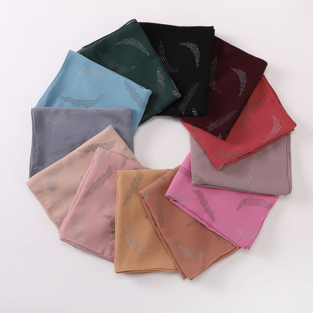 New pearl chiffon boutique hot diamond  scarf Middle East and Africa headscarf hijab