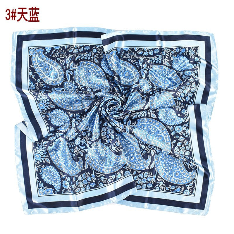 New cashew flower pattern printing 90cm * 90cm satin square scarf silk scarf