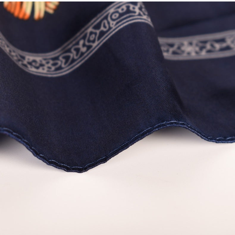 New fashionable and elegant knot pattern printing 90-color square scarf, headscarf, scarf, silk scarf.