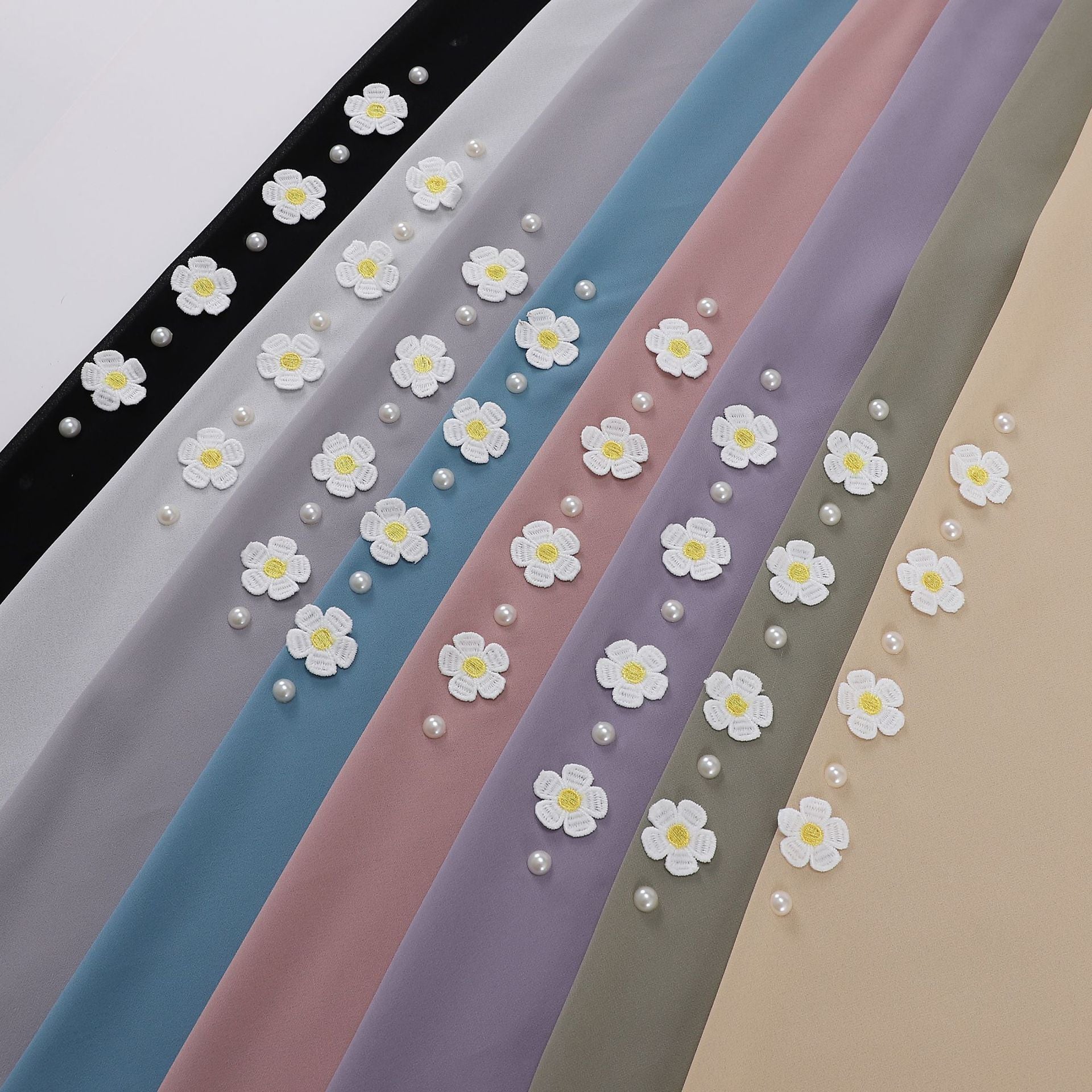 New fashion gardenia pearl chiffon square scarf  scarf 90cm square scarf