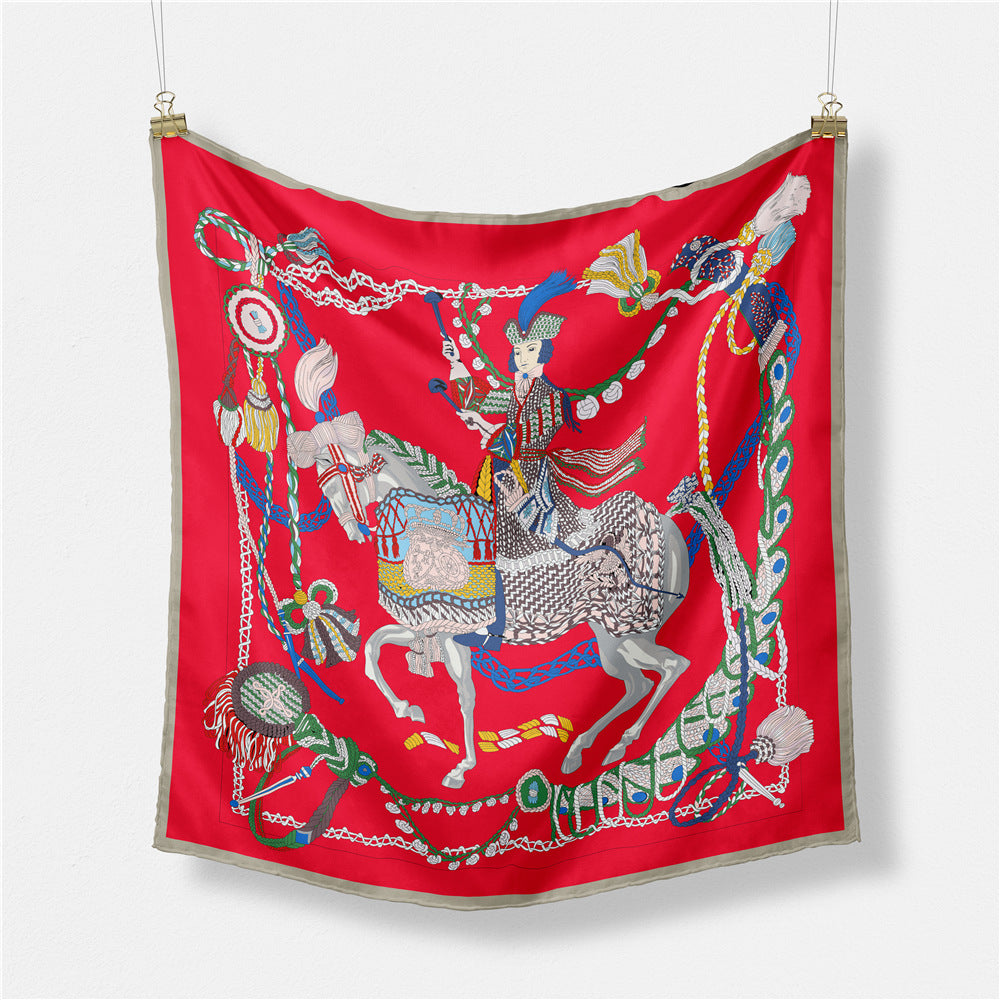 Fashion Thai elephant pattern, printed scarf, artificial silk twill silk 53cm small square scarf, women's scarf