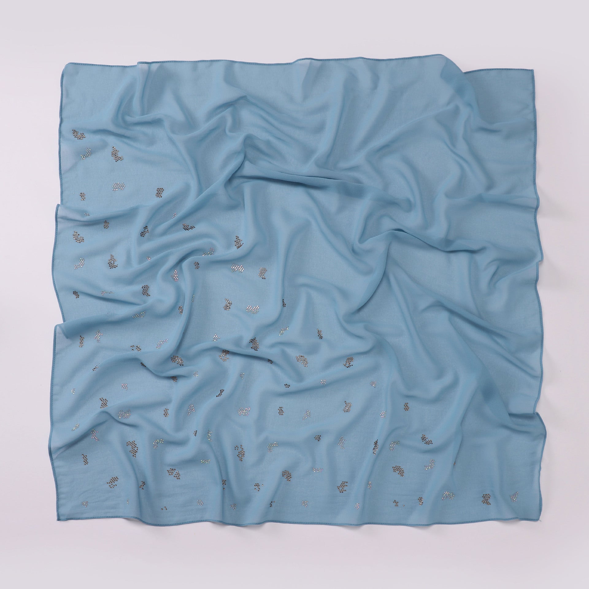 New pearl chiffon leopard print hot diamond small square scarf, yarn scarf, convenient headscarf 90 * 90cm