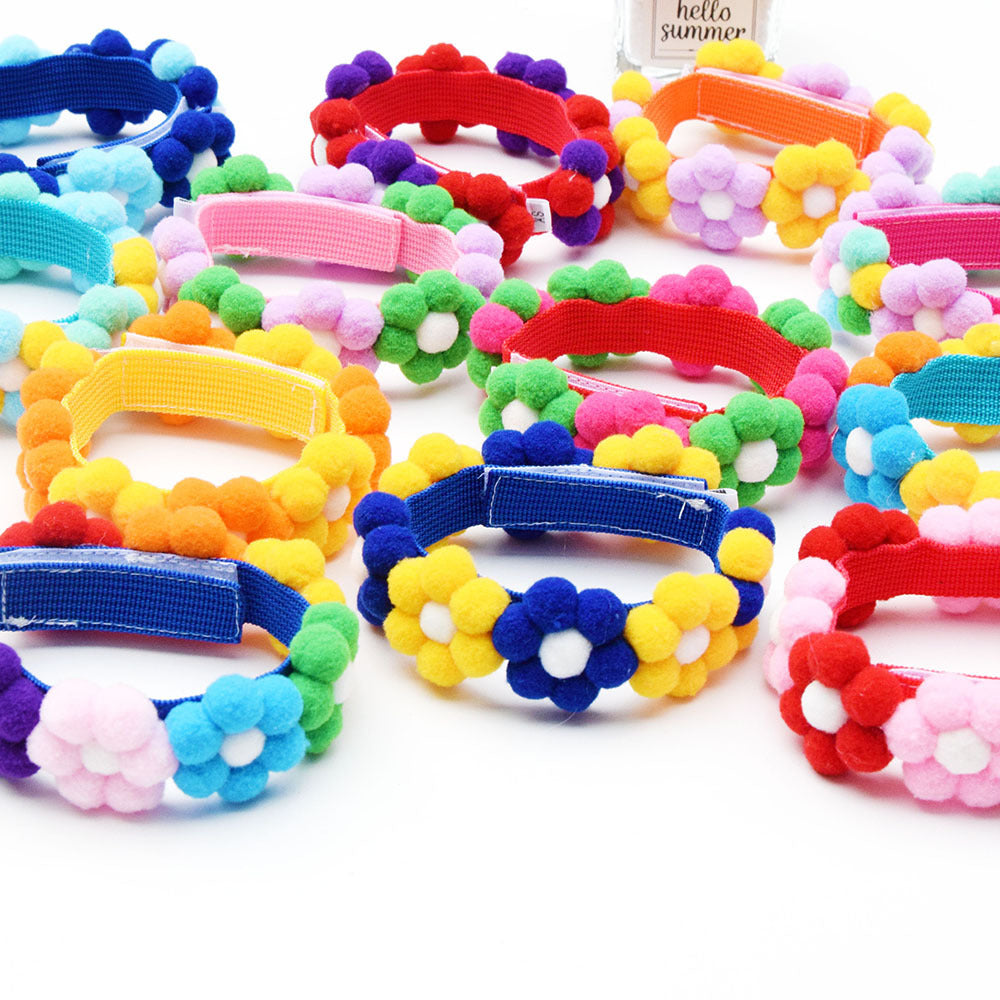 Rainbow Pet Collar Big Dog Neck Circle Shiba Inu Adjustable Hairball Collar Cat Scarf