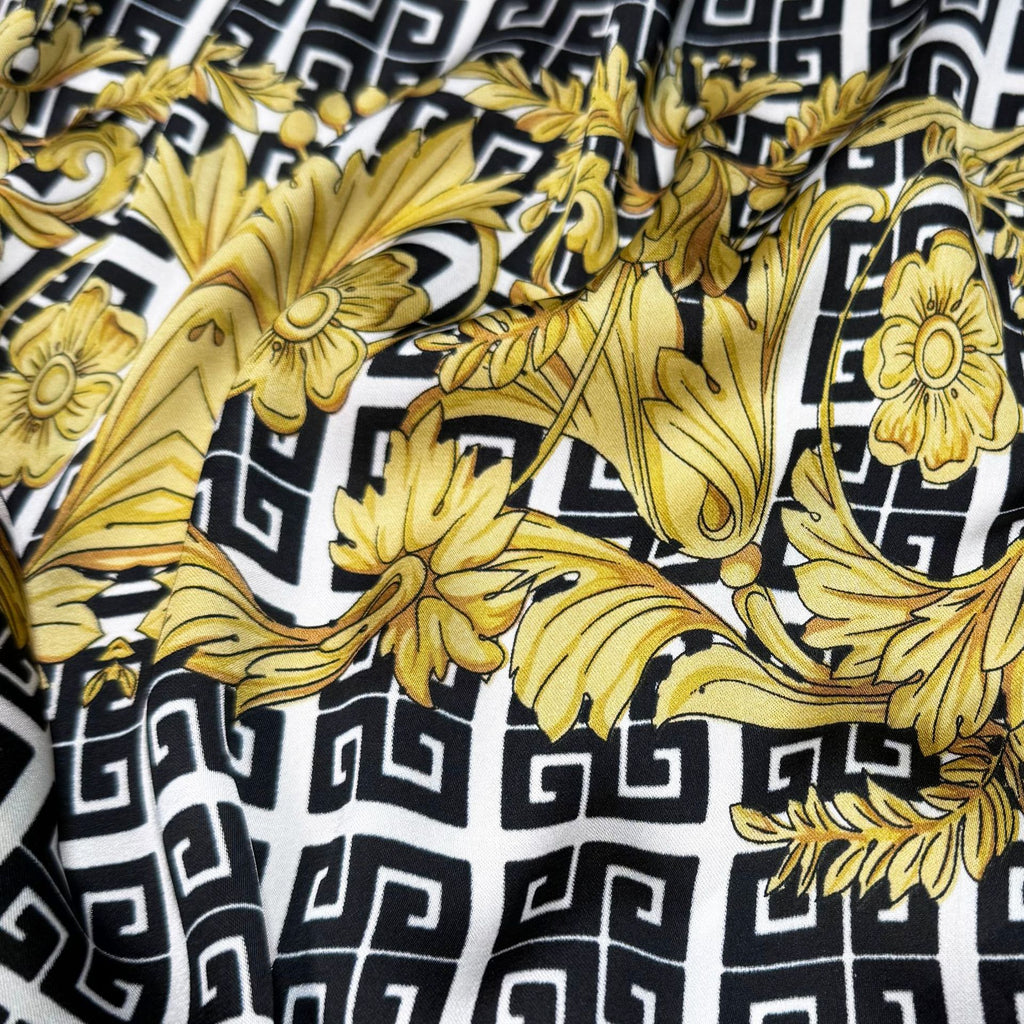 Elegant national four palaces totem simulation silk long silk scarf, spring, summer and autumn travel and vacation women's outer shawl