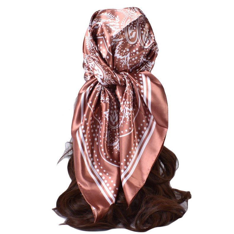 Spring new retro paisley pattern printed 90cm square silk scarf, European and American fashion scarf