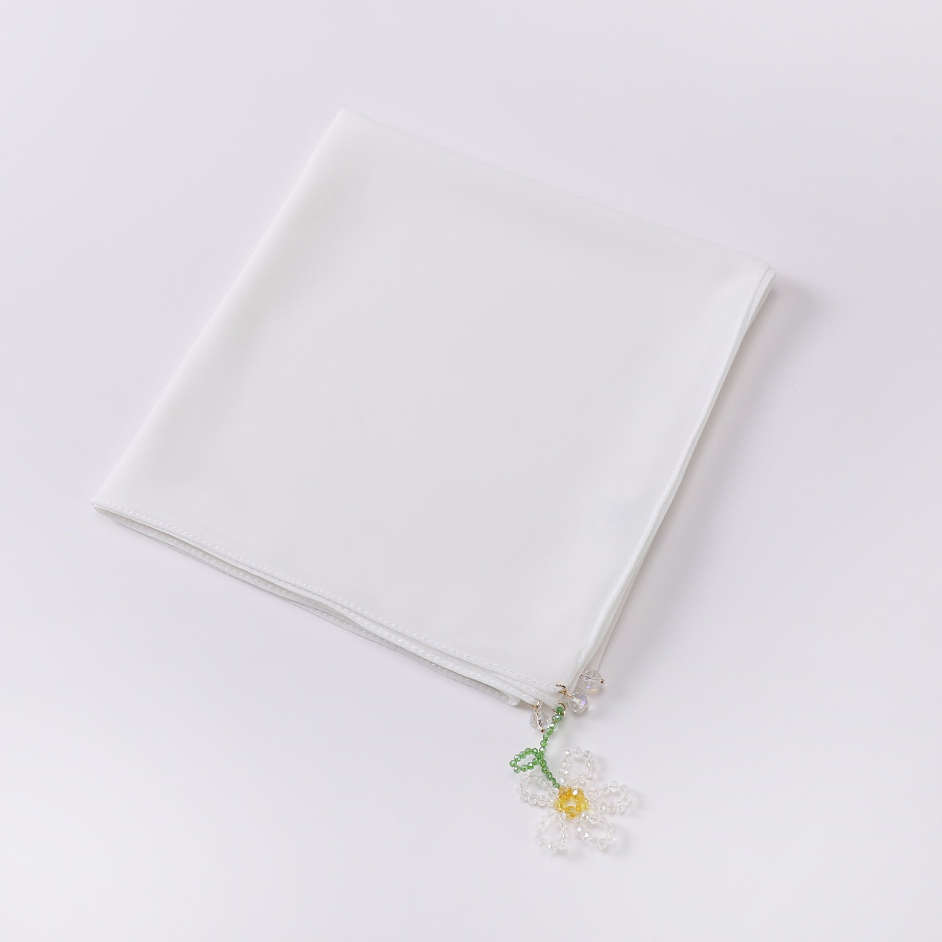 crystal flower pendant Hijab pearl chiffon square scarf 90 * 90cm headscarf