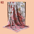 2025 new 90-satin plain and elegant orchid versatile printed square scarf with sunscreen, bag head silk scarf decoration, scarf
